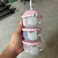 Distributeur de lait en poudre pour bébé Smartcare à 3 couches, portable, sans BPA, en PP avec poignée givrée et bec verseur