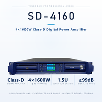 Amplificateur de puissance numérique de classe D 4*1600W, haute efficacité, léger, montage en rack audio professionnel pour sonorisation en direct, scène, groupe, DJ