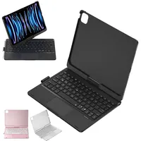 Étui pour iPad 10e génération 2022 et iPad 11e génération A16 2025 avec clavier Bluetooth, emplacement pour stylet, rétroéclairage RVB, support pliable rotatif à 360 degrés