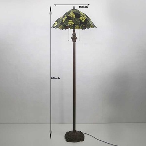 Đèn sàn kính màu LongHuiJing 16 inch với chao đèn hình lá Tiffany - Product Image 5