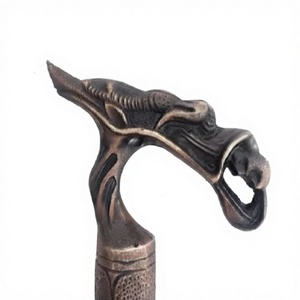 ไม้เท้าทองเหลืองลายมังกรแบบโบราณ/ไม้เท้าตกแต่ง ของขวัญสุดพิเศษ ทำด้วยมือ ปรับความยาวได้ สไตล์วินเทจ - Product Image 1