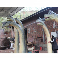 Tête de dinosaure animatronique grandeur nature de Brachiosaurus à long cou pour parc à dinosaures