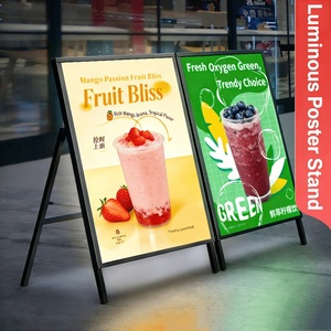 Ultra-Thin Rectangle LED <b>Advertising</b> Double-Sided Poster Floor-Standing <b>Light</b> <b>Box</b> Glass Panel Display for Shopping Malls - Product Image 1
