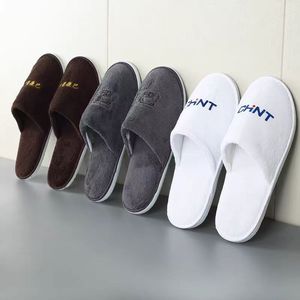 Özel Logo çevre dostu otel misafir terliği bir kerelik düşük maliyetli beyaz ve siyah tesisleri kullanın - Product Image 6