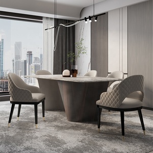 Square <b>Dining</b> <b>Tables</b> Italian Modern <b>White</b> Marble Top Designer Minimalist <b>Dining</b> <b>Table</b> Set 6 Chairs Luxury 6 Seater Marble <b>Dining</b> - Product Image 3