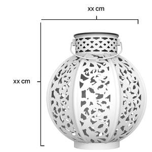 Lampe solaire blanche vintage en métal, rechargeable, idéale pour les jardins et la décoration extérieure, fournit une lumière d'ambiance et - Product Image 3