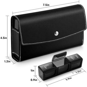Custom Design Travel Organizer <b>Small</b> Portable 7 Days Pill <b>Box</b> With Leather Case - Product Image 4