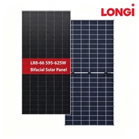 Modul Surya Bifasial Half Cell Longi Hi MO 7 LR8-66HGD 625W Kaca Ganda untuk Rumah dan Komersial