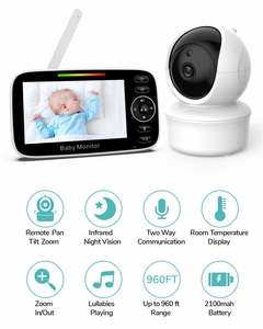 Smart 2024 Vente à Chaud 4.3 Pouces Moniteur Vidéo pour Bébé Audio Bidirectionnel <span class=keywords><strong>Longue</strong></span> <span class=keywords><strong>Portée</strong></span> Sans Fil Infrarouge Vision Nocturne Moniteur pour Bébé - Product Image 2