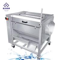 Automatische roestvrijstalen kliswortel schil- en wasmachine, industriële borsteltype groenteschiller/wasser voor fruit/sojabonen