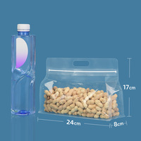 Sachet alimentaire transparent réutilisable en plastique transparent à 8 soudures latérales avec fermeture éclair, idéal pour les fruits secs, les noix et les collations
