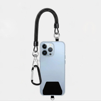Cordon de sécurité rétractable à ressort avec attache pour coques de téléphone, portefeuilles, clés – Sangle de téléphone extensible