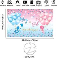 Backdrop Pengungkapan Jenis Kelamin Bayi Laki-laki Perempuan, Spanduk Ramah Lingkungan dari Kain Polyester 100D, untuk Sekolah, Natal, dan Baby Shower