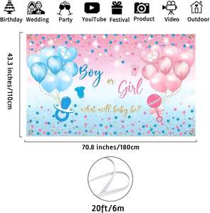 <span class=keywords><strong>Backdrop</strong></span> Pengungkapan Jenis Kelamin Bayi Laki-laki Perempuan, Spanduk Ramah Lingkungan dari Kain Polyester 100D, untuk Sekolah, Natal, dan Baby Shower - Product Image 6