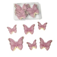 Nouveauté Papier gaufré comestible de qualité alimentaire Papier gaufré pour la décoration de gâteaux Papillon tacheté Décoration de pâtisserie Carte