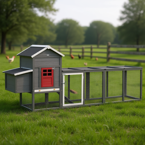 Gallinero extra grande de 118 pulgadas con techo de asfalto, casa de madera para gallinas, jaula gris para animales para anidación - Product Image 2