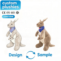 Peluche Kangourou avec Écharpe Drapeau National, Jouet en Peluche Doux, Fabricant de Jouets en Gros, Peluches et Cadeaux Personnalisés pour Enfants