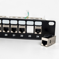 Nouveau panneau de brassage blindé haute densité à 24 ports, montage en rack 1U avec gestion des câbles intégrée, compatible UTP, bienvenue OEM