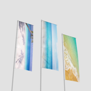 Drapeaux plume personnalisés en gros avec logo, pour publicité extérieure, drapeau de plage volant avec support de mât et base à eau - Product Image 1