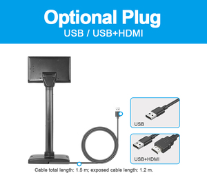 Máquina POS OEM con Pantalla LCD IPS de <span class=keywords><strong>7</strong></span> Pulgadas, Soporte Ajustable, Solo USB, para Comida Rápida para Llevar, Pantalla Secundaria - Product Image 4