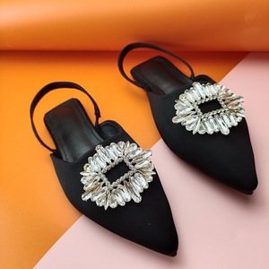 New Style Summer Sexy Party Luxury <b>Pointed</b> <b>Toe</b> Rhinestone Sandals Ladies Slippers on Women <b>Flat</b> Shoes - Product Image 5