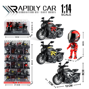 Modellino di Mini Moto in Scala 1:14 in Lega e Metallo Pressofuso con Casco e Supporto Espositivo in Acrilico per Collezionisti - Product Image 5