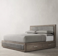Meubles de conception de tiroir minimaliste de beauté de chambre à coucher lits de stockage d'hôtel de plate-forme de cadre en bois faits à la main