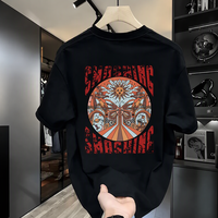 T-shirt personnalisé pour homme de qualité supérieure, 280g, 100% coton, logo personnalisé, imprimé, teint, surdimensionné, vente en gros, usine