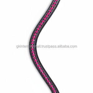 การออกแบบที่กําหนดเองสีชมพูทรงกลมคริสตัลเพชรโซ่เมก้าบิลลิ่งฝังช่องเปล่าเบาะหนังคิ้วม้าวงที่เต็มขนาดซัง - Product Image 1