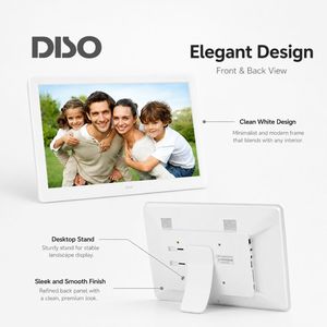 Cadre photo intelligent de 10 pouces avec grand écran haute définition, Wi-Fi, en plastique ABS, partage de photos à distance, idéal pour offrir des cadeaux aux aînés - Product Image 3