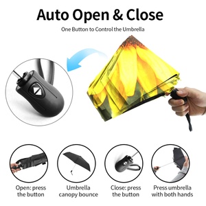 Manual 38-Inch Mini Three-Fold Iron <b>Frame</b> Golf Umbrella Oversize Double Canopy 8 Ribs Auto Close Glass Fiber Ribs Windproof - Product Image 3