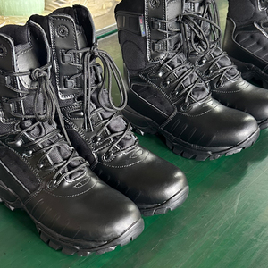 DSF153 Black Genuine Cow Leather High Top Duty <b>Boots</b> Men Long Tactical Training <b>Boots</b> Wear resistant Outdoor <b>Security</b> <b>Boots</b> - Product Image 6