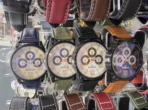 Orologio Intelligente Hyf da Uomo con Cinturino in Pelle, Cronografo, Cassa Rotonda in Acciaio Inossidabile, Quadrante Blu - Product Image 3