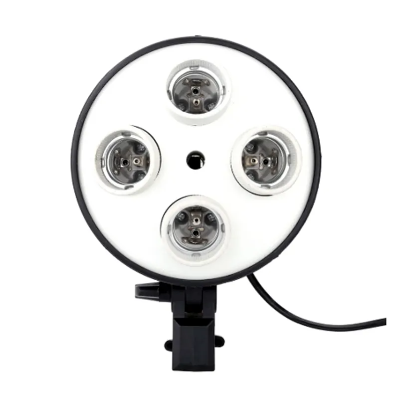 Fotografische Vier Bedekte Verlichting Lamp Houder Adapter Voor Foto Video Studio 4 In 1 E27 Socket Softbox Kit