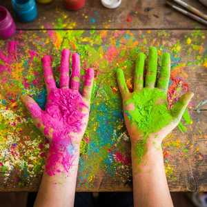 ผงรังโกลีทำมือ 24 สีสวยงาม ไม่ระคายเคือง ธรรมชาติ กันน้ำ สำหรับตกแต่งงานปาร์ตี้ งานอีสเตอร์ และงานเทศกาลดีวาลี - Product Image 2