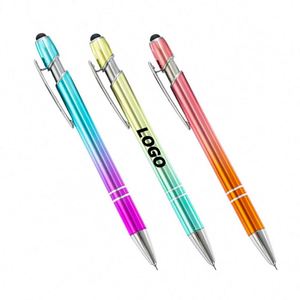 Stylo bille en métal à dégradé de couleurs avec logo gravé personnalisé, corps en aluminium pour cadeaux promotionnels - Product Image 1