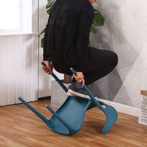 Plastic <b>Stackable</b> <b>Chair</b> With Simple Backrest Nordic Style <b>Dining</b> <b>Chair</b> For Home And Adult Use Thickened Design - Product Image 2