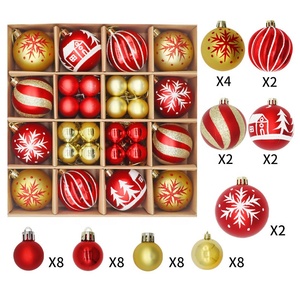 Venta al por mayor juego de bolas de Navidad árbol de Navidad Bola de adorno decoración colgante blanco <span class=keywords><strong>rojo</strong></span> BOLA DE Navidad - Product Image 6