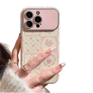เคสโทรศัพท์มือถือลายสก็อตดอกไม้สีเงินหนังเทียมพิมพ์ลายสำหรับ 15/17promax/11/14/Fresh/12 ป้องกันการกระแทก - Product Image 1