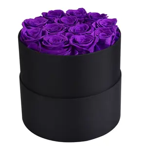 Grosir pernah abadi bunga-Bunga Yang Diawetkan, Kotak Berbentuk Persegi Mawar Abadi 4 Buah Mawar untuk Hadiah Ibu Valentine