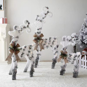 Christmas <b>Light</b>-<b>Up</b> Flocked Deer Figurine 70cm 120cm Indoor Decorative Props - Product Image 2