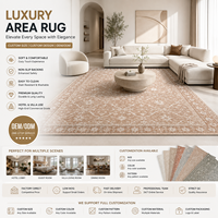 Tapis de luxe à poils épais, doux, lavable, antidérapant, design personnalisé pour hôtel, villa, salon, chambre, hall d'entrée