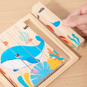 Juguetes de rompecabezas de bloques de madera gruesos Montessori para niños, temática 3D de animales, espacios, océanos, transporte, insectos, carreras y deportes - Product Image 5
