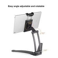 Support de tablette 2 en 1 pliable, support de téléphone en aluminium réglable à rotation 360°