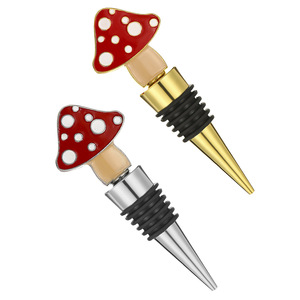 Mushroom Wine <b>Stopper</b> Gold And Silver Zinc Alloy Bottle Sealer For Wine Bottles - Product Image 3