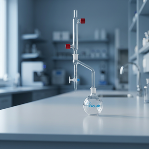 Cabeza de Destilación de Vidrio BioLab B3 de Orificio Estrecho con Equilibrio de Presión, Forma de Pera, 500ml/1000ml, para Destilación en Laboratorio - Product Image 1