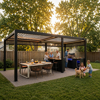 Pergola bioclimatique à lames orientables Greenawn en aluminium, toit à lames orientables, gazebo de jardin, cuisine extérieure