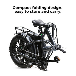 Nuevo Diseño, Bicicleta Eléctrica Plegable de 20 Pulgadas con Llantas Gruesas, Motor Trasero sin Escobillas, 7 Velocidades, Alcance de 25 km/h, E Transformer Fatty Premium - Product Image 3