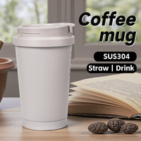 Nueva Taza de Viaje de Acero Inoxidable de 450 ml, Diseño Bonito, Taza Térmica para Café con Asa, Vasos para Todo Tipo de Café