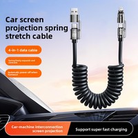 Câble de données USB Type-C 4-en-1 pour connecteurs Micro, charge rapide 240W 5A, transfert de données pour téléphones mobiles iPhone et Android